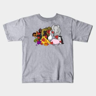 Animals with Love Hearts and Hidden Bernie Sanders on Valentines Day Kids T-Shirt